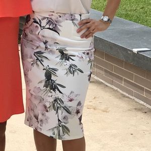 Floral pencil skirt